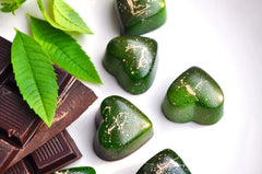 9 Piece Mint-Verbena & Pear Hearts-Chocolates-ZAM ARTISAN CHOCOLATES